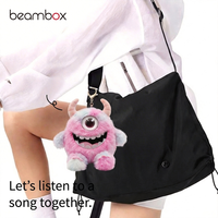 Beambox Peluche Monstre Mignon à un œil, Poupée Alien à Cornes, 100% Polyester, Batterie au Lithium, Vente en Gros, Cadeau d'Anniversaire pour Enfants