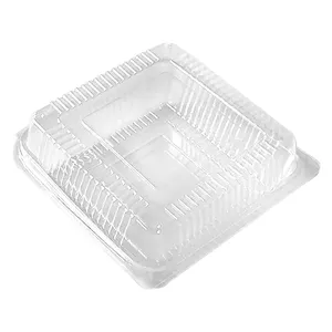 Custom Square PET Plastic Transparent Baking Packaging Box Food Grade Sealed Packing Box Pastry Bulk Universal Box