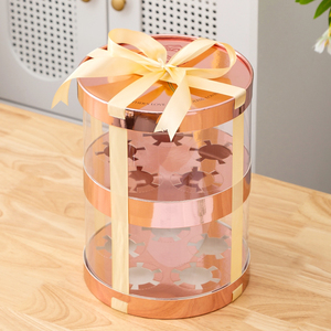 Caja Redonda Transparente para Pastel en Oro Rosa y Embalaje, Nuevo - Product Image 2