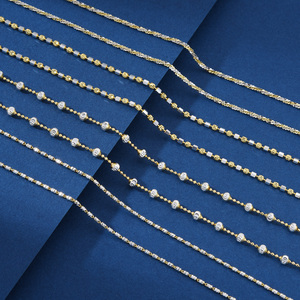 Collar <span class=keywords><strong>de</strong></span> Cadenas Finas TIANYIDA para Mujer al por Mayor Plata <span class=keywords><strong>de</strong></span> Ley 925 Bañada en <span class=keywords><strong>Oro</strong></span> <span class=keywords><strong>Estilo</strong></span> <span class=keywords><strong>Italiano</strong></span> <span class=keywords><strong>Cadena</strong></span> <span class=keywords><strong>de</strong></span> Eslabones Torcidos con Cuentas - Product Image 2