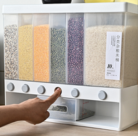 Distributeur d'aliments secs-Récipient à 6 grilles peu encombrant pour un stockage pratique des céréales de riz, noix, haricots, contrôle gratuit de la production de céréales