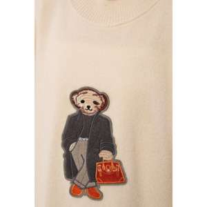 Suéter de Punto Crema para Mujer, Casual, Manga Larga, Antipilling, Calibre 16 Gg - Product Image 6