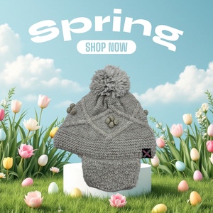 หมวกไหมพรมถักแบบสปอร์ต LANDBAS ขายส่งออนไลน์ ขนาด 56-58 ซม. ลายถักเรียบและลายเคเบิ้ล พร้อมพู่ POM POM สำหรับผู้ใหญ่ ใส่เล่นสกีในฤดูหนาว - Product Image 4