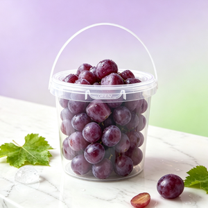 Seau de rangement en plastique transparent PP de qualité alimentaire, rond, avec poignée, hermétique et anti-fuite, pour la conservation des fruits et des aliments - Product Image 1