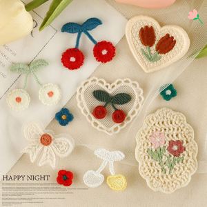 ผ้าลูกไม้ลายดอกทิวลิปเชอร์รี่แบบ DIY ปักลายดอกไม้ ผ้าปะลายดอกไม้แบบใหม่ - Product Image 3
