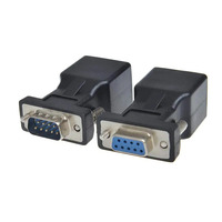 RS232 a RJ45, DB9 Puerto serie de 9 pines Macho a RJ45 Hembra Cat5e/6 Adaptador de extensión de LAN Ethernet