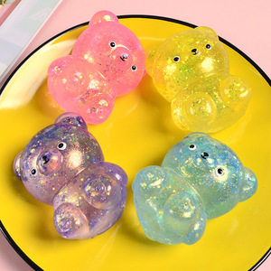ของเล่นบีบซิลิโคนน่ารัก บรรเทาความเครียด เนื้อนุ่ม คืนรูปช้าๆ แบบมีกลิตเตอร์ รูปหมีออโรร่า มอลโทส ขายส่ง - Product Image 2