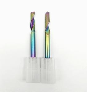 Fresa de un solo filo 2025 para aluminio, cortador de fresado con revestimiento DLC colorido, broca de router OEM para corte de aleaciones de aluminio - Product Image 1