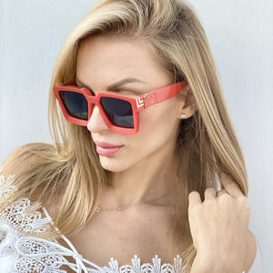 Lunettes de soleil à monture large XH86229 unisexe, protection UV400, monture intégrale en plastique et métal, verres PC, style tendance, classe 2, origine Taizhou - Product Image 5