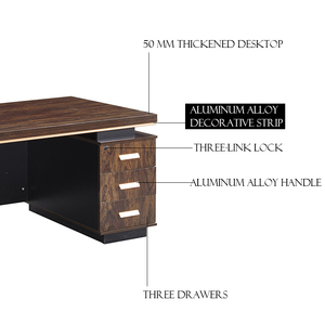 Стол для дома и офиса с текстурой дерева, толщиной 50 мм, с большим пространством для хранения, для работы за компьютером - Product Image 4