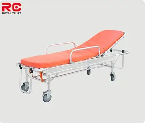 Civière d'ambulance pliante hôpital médical en aluminium chariot d'urgence en alliage à chargement automatique lit de civière d'ambulance