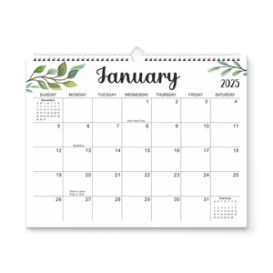 Calendario de pared de doble bobina de Metal simple creativo en inglés anual personalizado 2025 para planificar y organizar su hogar y oficina - Product Image 1