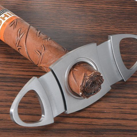 Ножницы для резки сигар карманного размера, инструмент для курения, аксессуары, портативный резак для сигар из нержавеющей стали, подарочная коробка