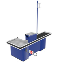 Comptoir de caisse électrique automatique Highbright HBE-CC pour supermarché, épicerie, magasin, avec bande transporteuse