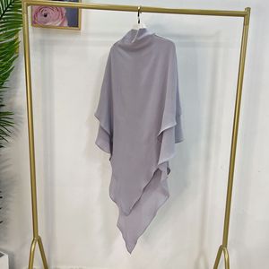 Yibaoli-hijab islámico largo para mujeres musulmanas, 2 <span class=keywords><strong>capas</strong></span>, 16 colores - Product Image 6