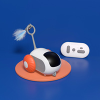 Mainan Kucing Pintar Berbentuk Mobil dengan Banyak Mode, Pereda Kecemasan Hewan Peliharaan, Sentuh untuk Mengaktifkan, Siaga Otomatis, Remote Control, Penggoda Bulu