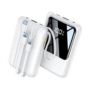 แบตสำรองพกพา 20000mAh น้ำหนักเบา พร้อมสายชาร์จในตัว 4 เส้น หน้าจอ LED สำหรับการเดินทาง ธุรกิจ และกิจกรรมกลางแจ้ง - Product Image 3