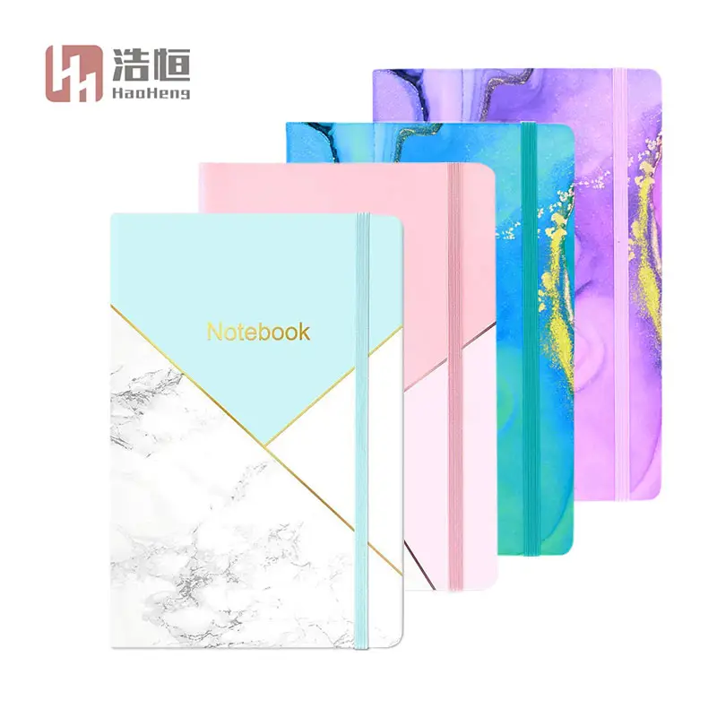 A5 Size marble texture Hardcover Journal Notebook PU Leather Libretto Paper Cover Use for School