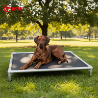 Lit surélevé pour chien en aluminium résistant aux morsures, imperméable, pour extérieur, lit de repos ventilé et rafraîchissant pour chiens de grande, moyenne et petite taille