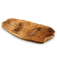 Ensemble de vaisselle de luxe Guansen en bois de cèdre écologique, 3 compartiments, forme rectangulaire, résistant au congélateur, assiettes et bols à fruits