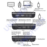 UR380-Ultra Unisheen 4k60 Streaming Support HDMI Smartphone DP USB Caméra Recodage Enregistreur Vidéo