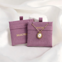 Almohadillas para Joyería con Logotipo Personalizado en Lámina Dorada para Pendientes, Collares, Pulseras y Cartulinas de Joyería, Almohadillas Blancas para Pendientes de Botón
