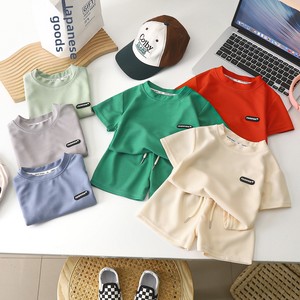 Nuovi <span class=keywords><strong>Completi</strong></span> Estivi Casual per Bambini, Tuta Larga a Maniche Corte in Tessuto Waffle per Neonati, Pantaloncini Tinta Unita in Poliestere - Product Image 1