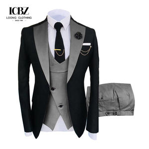 Costume d'affaires pour hommes rayé 2025, coupe ajustée, à fines rayures, smoking de <span class=keywords><strong>mariage</strong></span> formel, revers cranté, costume tendance pour hommes - Product Image 3