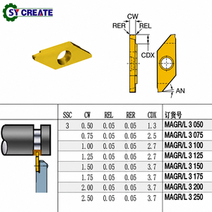 SY <span class=keywords><strong>MACR</strong></span>/L3 070-R Externe Nutfräs- und Abschnitts-Wolframkarbid-Einsätze mit TiN-Goldbeschichtung, Hochtemperaturbeständig für CNC-Drehmaschinen OEM - Product Image 5