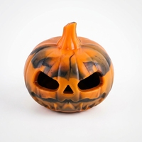 Jouet pour chien en caoutchouc en forme de citrouille, mignon, qui couine et change de couleur pour Halloween