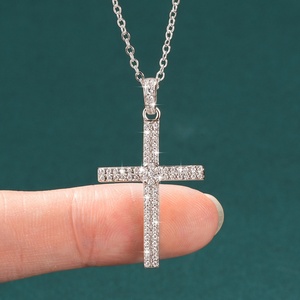 Factory Wholesale Eco-friendly Copper 14k Gold Filled Micro Insert Zircon Jewelry Trendy <b>Cross</b> Pendant Necklace for Women - Product Image 4