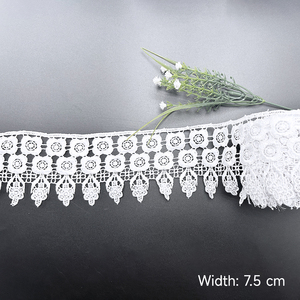 Passamaneria in Pizzo di Poliestere Idrosolubile Stile Vintage 7,5cm, Motivo Animale Sexy Ricamato per Abiti da Sposa, Scarpe, Borse, Decorazioni <span class=keywords><strong>TROYA</strong></span> - Product Image 2