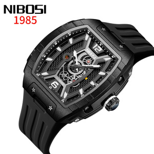 Reloj de Hombre Moderno con Forma de Barril - Correa de Silicona, Movimiento de Cuarzo Japonés, Reloj Deportivo Luminoso a Prueba de Agua - Product Image 1