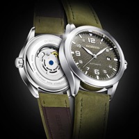 Montre mécanique pour homme OCHSTIN, montre de pilote de luxe à remontage automatique, bracelet en cuir véritable, cadran en verre, aiguilles, date automatique, cadeau