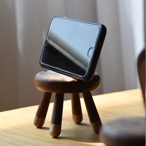 Bunny Chair Phone Holder Solid Wood Desktop <b>Stand</b> Small Oval Table <b>Tablet</b> PC <b>Stands</b> Cartoon Style - Product Image 4