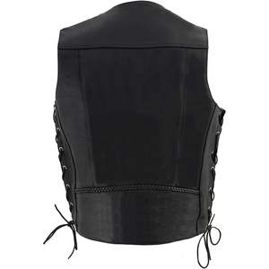 2025 cuir ML1359 gilet de moto en cuir noir de qualité supérieure pour hommes avec fermeture à boutons pression en nickel buffle - Product Image 6