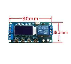 Micro Usb Digitale Lcd Display Tijdrelais Module Dc 6-30V Control Multifunctionele Timer Schakelaar Cyclus module