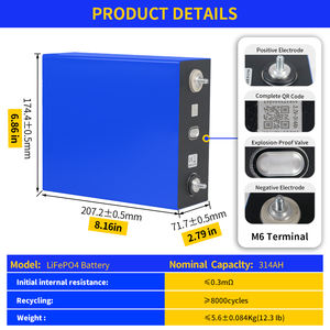 Batterie au lithium Lifepo4 solaire 3.2V 340AhAh 280Ah 320Ah 314Ah, cellule prismatique au lithium-ion pour bateau, <span class=keywords><strong>camping</strong></span>, voiture, <span class=keywords><strong>camping</strong></span>-<span class=keywords><strong>car</strong></span>, batterie de secours - Product Image 2