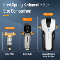 Purificador de Agua Central Compacto BriskSpring 3T/H, 1-10 Micras, 50000L, Liberación Rápida, Filtro de Agua para Toda la Casa, Material PPR, <6 Meses