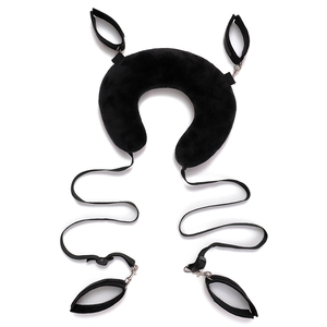 Oreiller en forme de U pour les jambes Bdsm, noir/rose, prix compétitif, matériau <span class=keywords><strong>super</strong></span> doux en cristal, coton pp, menottes incluses, jouet <span class=keywords><strong>sexy</strong></span> - Product Image 3