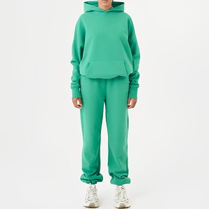 TKAN704 OEM Wholesale Unisex Hoodie Tracksuit Custom Logo Solid Pattern Jogger Track Sweat <b>Suits</b> Women Casual Blank Sweatsuits - Product Image 2