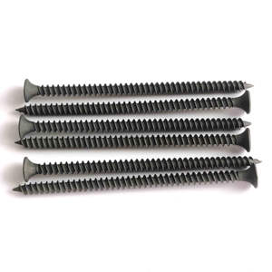 براغي فوسفات سوداء برأس مسطح للألواح الجبسية 6 × 1 للصفائح المعدنية مترية 3.5 × 25 - Product Image 4