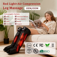 Alat Pijat Kaki Kompresi Udara 510K dengan Teknologi Lampu Merah dan Pemanas, Sepatu Bot Pijat Seluruh Kaki untuk Relaksasi Sirkulasi dan 5 Mode Pemulihan