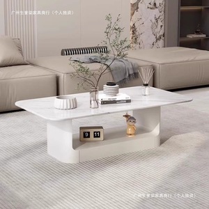 Modern Stone Slab <b>Coffee</b> <b>Table</b> Rectangular Minimalist Luxury Style Living Room Office Use - Product Image 2