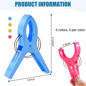 Clip da appendere, Mollette per bucato, Mollette per asciugamani da spiaggia, Clip per sedie, Porta asciugamani, Mollette in plastica - Product Image 2