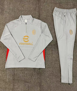 2526メンズ大人長袖ハーフジップポリアミド柄ソリッドジャケットトレーニングユニフォームサッカースーツパリポルトガルチェルシー用 - Product Image 6