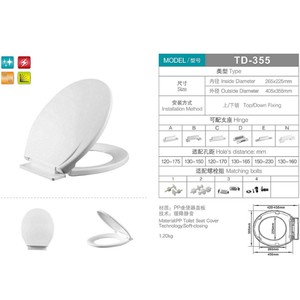 Americana in plastica rotonda coprisedile per bagno morbido chiusura coprisedile wc per due pezzi wc - Product Image 5