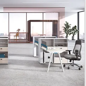 Modern Commercial Office Furniture Set Office Table Modular Cubicle Partition Screen Workstation Office Desk Panel 1 Set Wooden