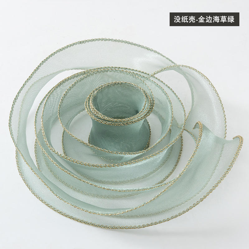 Jonc de mer vert * 4cm * 9m or bord sans axe