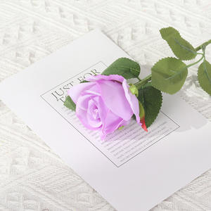 Plantación de primavera, venta al por mayor, rosas individuales artificiales, flor, rojo, blanco, algodón, rosa brillante para decoraciones de boda - Product Image 6